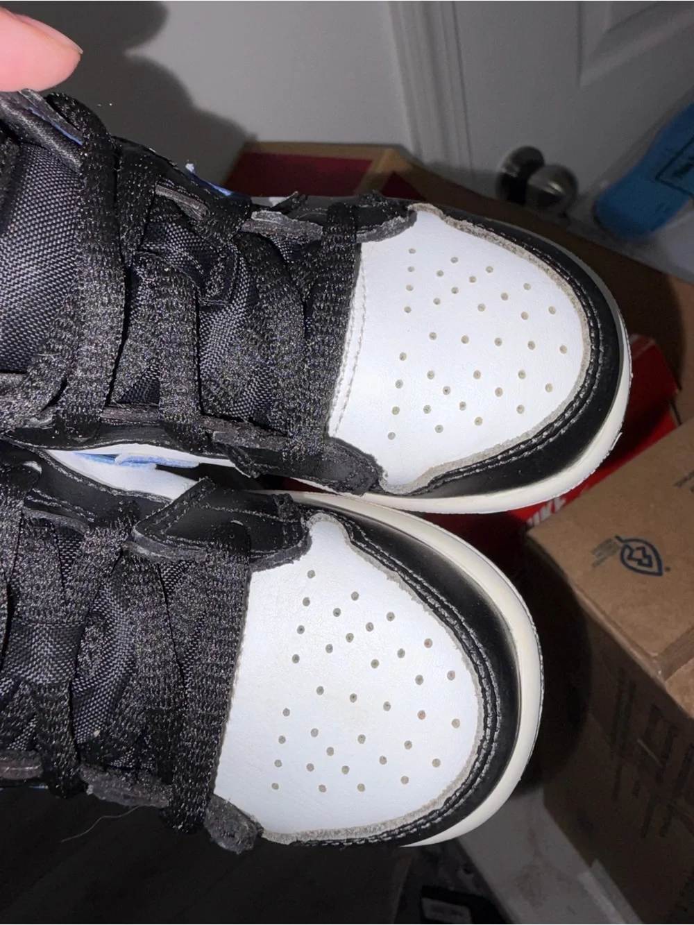 Jordan Kids High-Top Sneakers Black White Blue